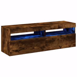 vidaXL Mobili Porta TV con Luci LED 2 pz Rovere Fumo 60x35x40 cm - Vista aggiuntiva 3