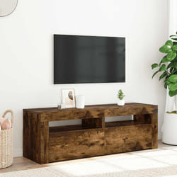 vidaXL Mobile Porta TV con Luci LED Rovere Fumo 120x35x40 cm