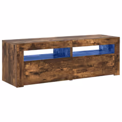 vidaXL Mobile Porta TV con Luci LED Rovere Fumo 120x35x40 cm - Vista aggiuntiva 2