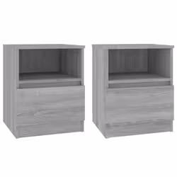 vidaXL Comodini 2 pz Grigio Sonoma 40x40x50 cm in Legno Multistrato - Vista aggiuntiva 2