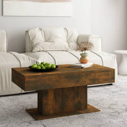 vidaXL Tavolino da Salotto Rovere Fumo 96x50x45cm in Legno Multistrato