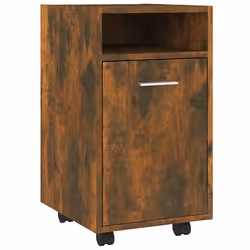 vidaXL Mobiletto con Ruote Rovere Fumo 33x38x60 cm Legno Multistrato - Vista aggiuntiva 2