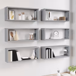 VidaXL 815929 scaffale Legno Grigio - Vista aggiuntiva 6