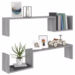 VidaXL 815934 scaffale Legno Grigio - Vista aggiuntiva 4