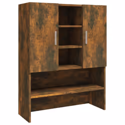 vidaXL Mobile per Lavatrice Rovere Fumo 70,5x25,5x90 cm - Vista aggiuntiva 2