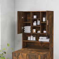 vidaXL Mobile per Lavatrice Rovere Fumo 70,5x25,5x90 cm - Vista aggiuntiva 3