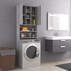 Mobile per Lavatrice Grigio Sonoma 64x25,5x190 cmcod mxl 127626 - Vista aggiuntiva 3