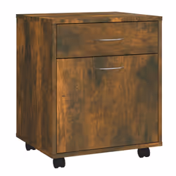 vidaXL Armadietto con Ruote Rovere Fumo 45x38x54 cm Legno Multistrato - Vista aggiuntiva 2