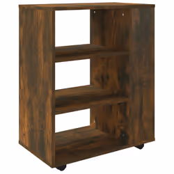 vidaXL Armadietto con Ruote Rovere Fumo 60x35x75 cm Legno Multistrato - Vista aggiuntiva 2