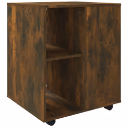 vidaXL Armadietto con Ruote Rovere Fumo 60x53x72 cm Legno Multistrato - Vista aggiuntiva 2