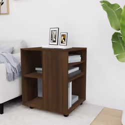 vidaXL Armadietto con Ruote Rovere Marrone 60x53x72 cm in Legno - Vista aggiuntiva 3