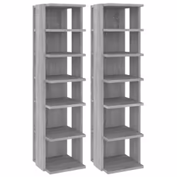 vidaXL Scarpiere 2 pz Grigio Sonoma 27,5x27x102cm in Legno Multistrato - Vista aggiuntiva 2