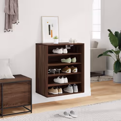 vidaXL Scarpiera Rovere Marrone 60x35x70 cm in Legno Multistrato - Vista aggiuntiva 3