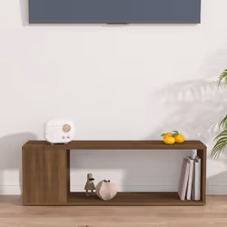 vidaXL Mobile TV Rovere Marrone 100x24x32 cm in Legno Multistrato - Vista aggiuntiva 3