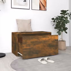 vidaXL Panca da Ingresso 80x40x45 cm Rovere Fumo in Legno Multistrato - Vista aggiuntiva 3
