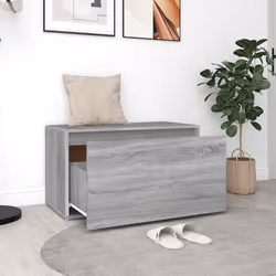 vidaXL Panca da Ingresso 80x40x45 cm Grigio Sonoma Legno Multistrato - Vista aggiuntiva 3