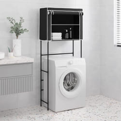 Rastrelliera per Lavatrice 2 Livelli Nera 71x29,5x170,5cm Ferro vidaXL 81332