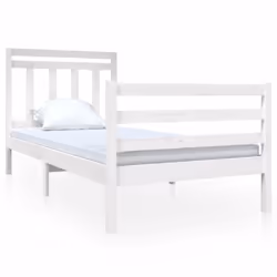 vidaXL Giroletto Bianco 90x190 cm Single in Legno Massello - Vista aggiuntiva 2