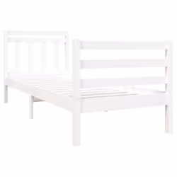vidaXL Giroletto Bianco 90x190 cm Single in Legno Massello - Vista aggiuntiva 3