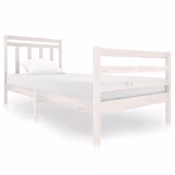 vidaXL Giroletto Bianco in Legno Massello 90x200 cm - Vista aggiuntiva 2