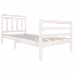 vidaXL Giroletto Bianco in Legno Massello 90x200 cm - Vista aggiuntiva 3