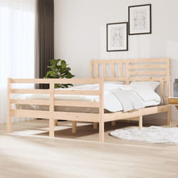vidaXL Giroletto senza Materasso Ambrato in Legno Massello 140x200 cm