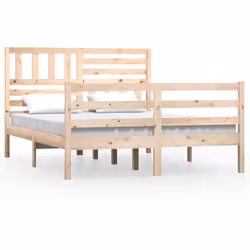 vidaXL Giroletto senza Materasso Ambrato in Legno Massello 140x200 cm - Vista aggiuntiva 2