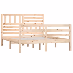 vidaXL Giroletto senza Materasso Ambrato in Legno Massello 140x200 cm - Vista aggiuntiva 3