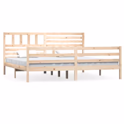 vidaXL Giroletto senza Materasso in Legno Massello 200x200 cm - Vista aggiuntiva 2