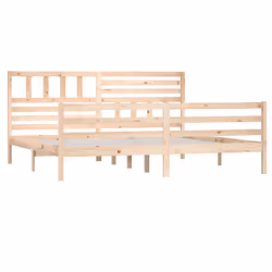 vidaXL Giroletto senza Materasso in Legno Massello 200x200 cm - Vista aggiuntiva 3