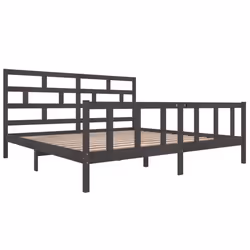vidaXL Giroletto Grigio in Legno Massello di Pino 200x200 cm - Vista aggiuntiva 3