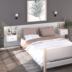 vidaXL Comodino a Parete Bianco - Vista aggiuntiva 3