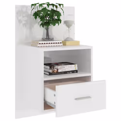VidaXL 811019 comodino Bianco - Vista aggiuntiva 4