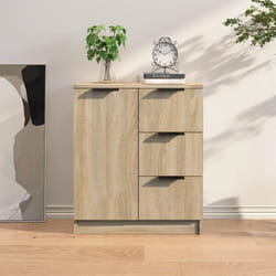 Credenza 60x30x70 cm in Legno Multistrato Bianco Lucido colore : Marrone