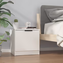 vidaXL Comodini 2 pz Bianco Lucido 40x39x40 cm - Vista aggiuntiva 3