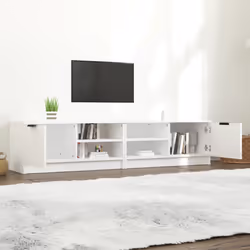 vidaXL Mobili Porta TV 2 pz Bianchi 80x35x36,5 cm in Legno Multistrato - Vista aggiuntiva 3