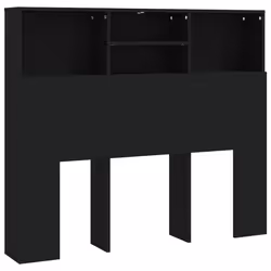 vidaXL Testiera con Contenitore Nera 120x19x103,5 cm - Vista aggiuntiva 2