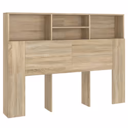 vidaXL Mobiletto con testiera in rovere Sonoma 140x19x103,5 cm - Vista aggiuntiva 2