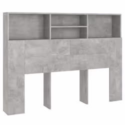 vidaXL Testiera con Scomparti Grigio Cemento 140x19x103,5 cm - Vista aggiuntiva 2