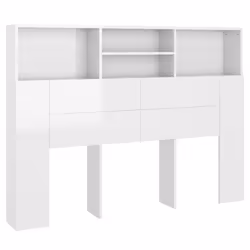 Testiera con Scomparti Bianco Lucido 140x19x103,5 cmcod mxl 96982