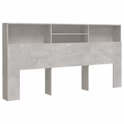 vidaXL Testiera con Contenitore Grigio Cemento 200x19x103,5 cm - Vista aggiuntiva 2