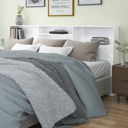 Testiera con Contenitore e armadi, Schienale del letto Bianco Lucido 220x19x103, 5 cm Vidaxl