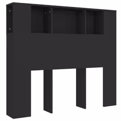 vidaXL Testiera con Scomparti Nera 120x18,5x102,5 cm - Vista aggiuntiva 2