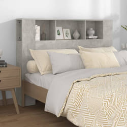 Testiera con 3 scomparti contenitori design elegante 140x19x105cm vari colori colore : Cemento