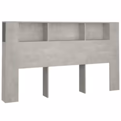 vidaXL Testiera con Scomparti Grigio Cemento 180x18,5x104,5 cm - Vista aggiuntiva 2