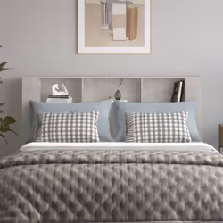 vidaXL Testiera con Scomparti Grigio Cemento 180x18,5x104,5 cm - Vista aggiuntiva 3