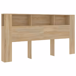 vidaXL Testiera con Scomparti Rovere Sonoma 200x18,5x104,5 cm - Vista aggiuntiva 2