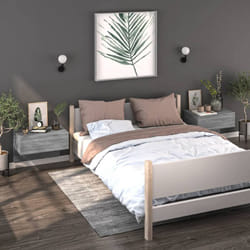 Set 2 Comodini da Camera da Letto, Tavolini da notte a Muro Grigio Sonoma vidaXL