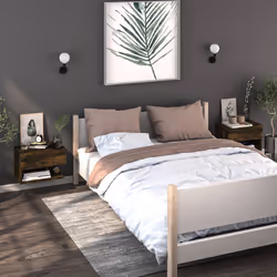 vidaXL Comodino a Muro Rovere Fumo - Vista aggiuntiva 3