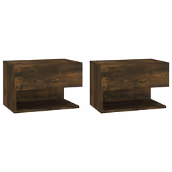 vidaXL Comodini a Muro 2 pz Rovere Fumo - Vista aggiuntiva 2